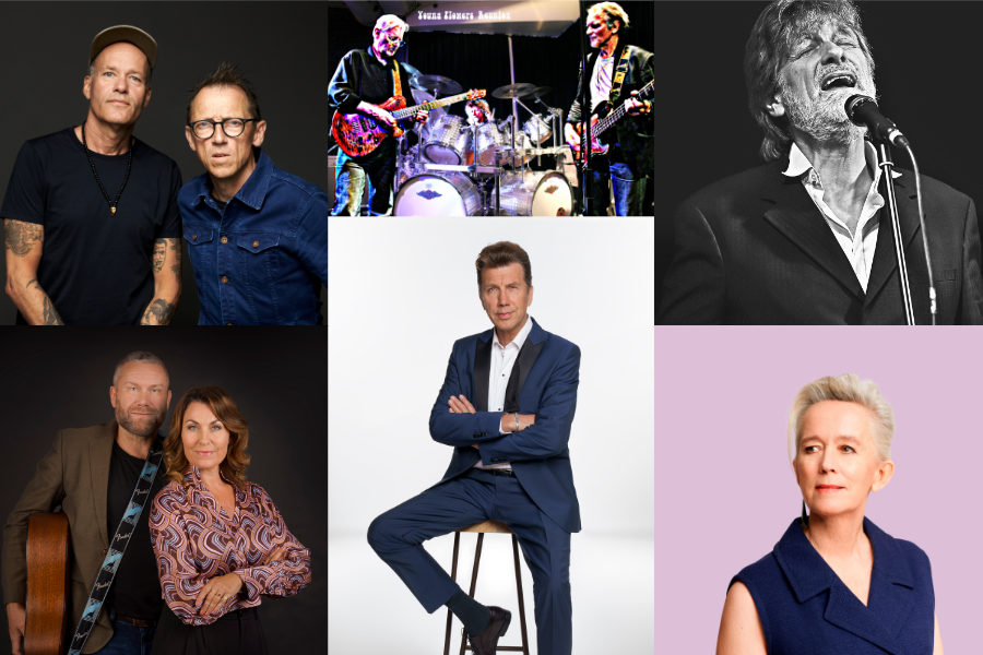 Collage af de første offentliggjorte artister til Seniorfestivalen 2024
