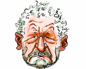 Satiretegning af Roald Als